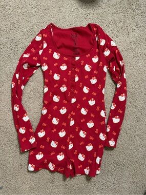 Hello Kitty Long-Sleeve Henley Romper PJs